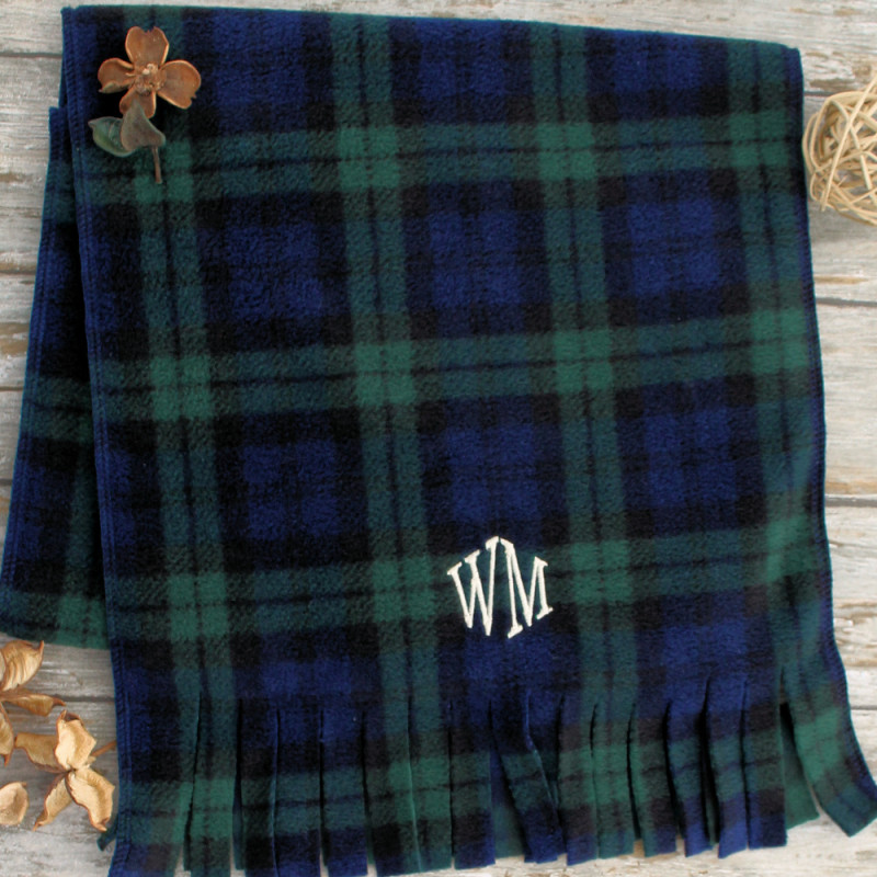Personalised Tartan Scarf Monogram Blackwatch Scarf