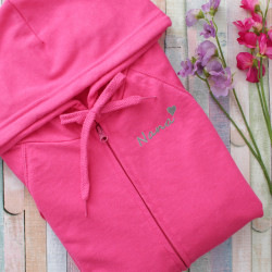 Nana Embroidered Hoodie Hot Pink Ladies Hooded Sweatshirt