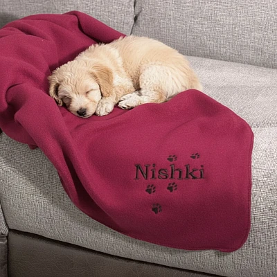 Pet Blanket Pawprints Personalised Dog Blanket