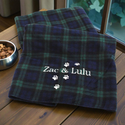 Personalised Pet Blanket Dog or Cat Blanket Embroidered