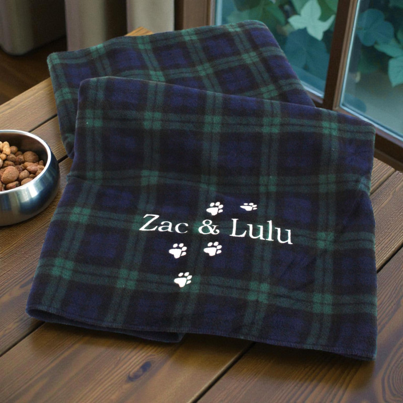 Personalised Pet Blanket Dog or Cat Blanket Embroidered