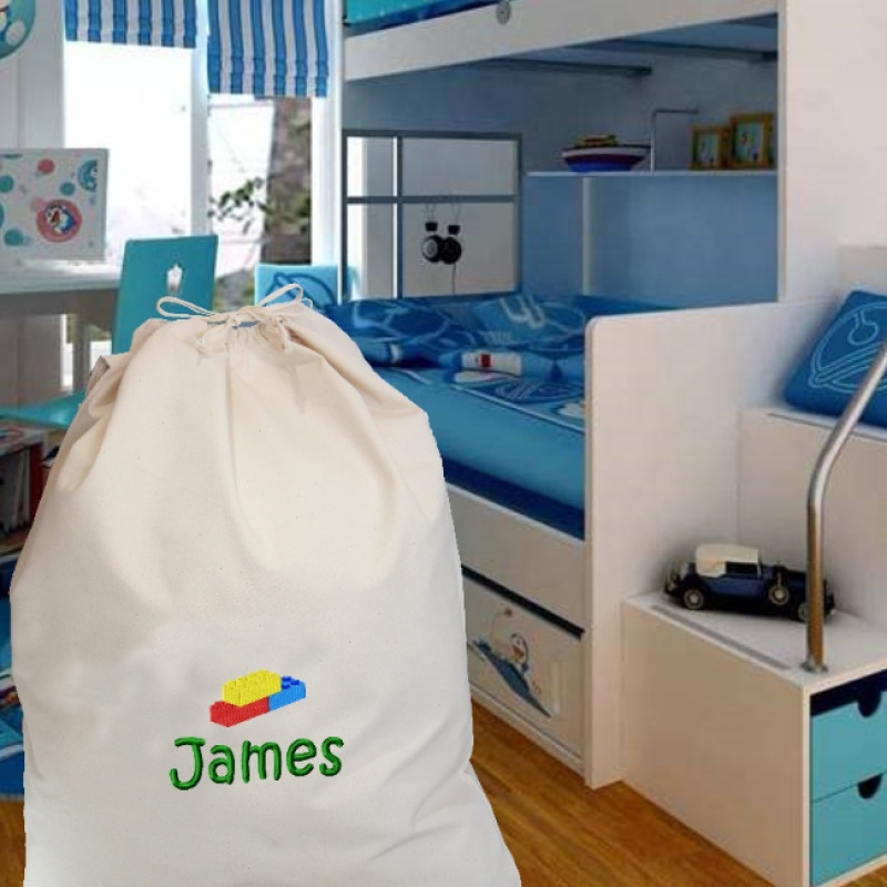 Personalised Toy Sack Kids Lego Printed Toy Bag