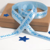 Blue Personalised Ribbon 25mm Wide Printed Satin Ribbon