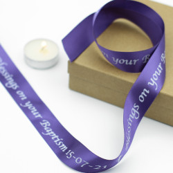 Baptism Christening Ribbon 25mm Message Ribbon