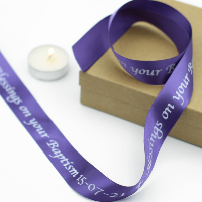 Baptism Christening Ribbon 25mm Message Ribbon