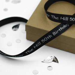 Over The Hill Birthday Ribbon Printed Personalised Ribbons 15mm