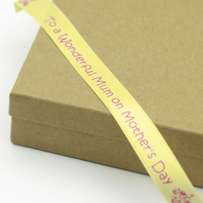 Cream Personalised Ribbon 25mm Wide Printed Ribbons