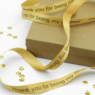 Gold Personalised Ribbon Printed Ribbons 15mm