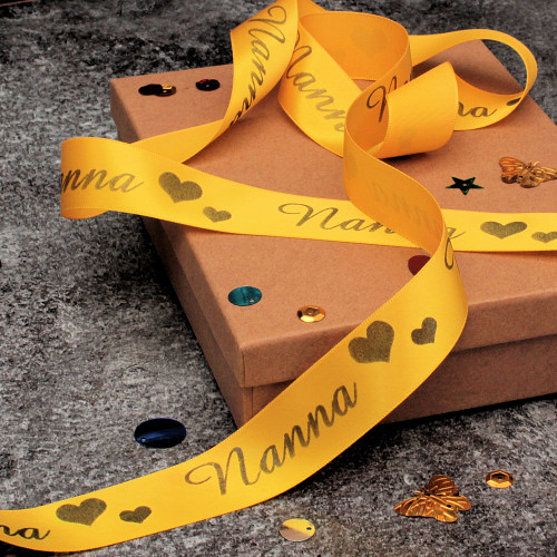 Yellow Personalised Ribbon Printed Ribbons 25mm