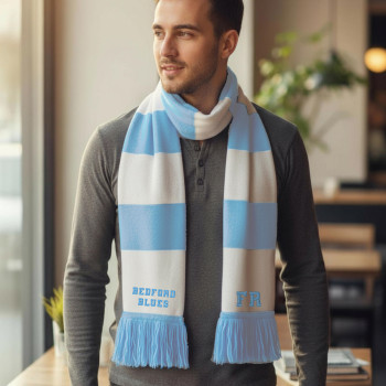 Sky Blue and White Sports Scarf Personalised Team Scarves
