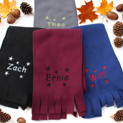 Childrens Stars Scarf Personalised Name Embroidered Gift