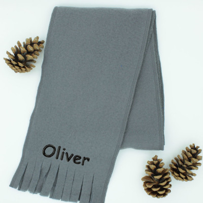 Childrens Grey Scarf Kids Personalised Scarf