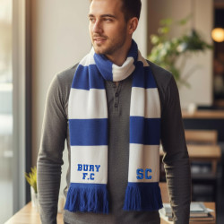 Royal Blue and White Stripe Scarf Personalised Team Scarves