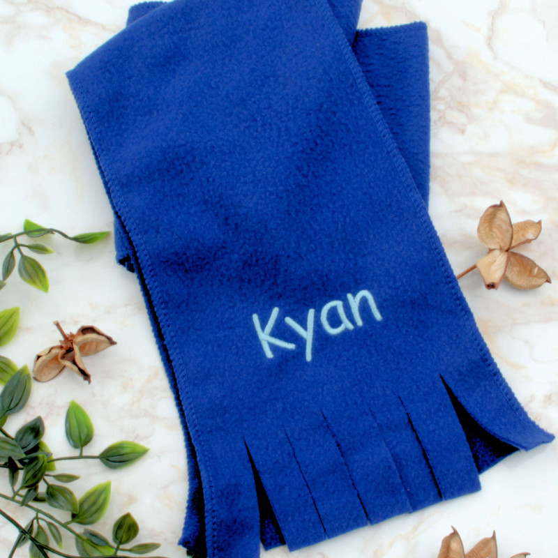 Childrens Royal Blue Scarf Kids Personalised Scarf