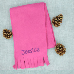 Childs Personalised Scarf Cerise Pink Small Toddlers Scarf