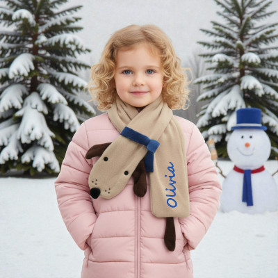 Personalised Childrens Scarfs Puppy Dog Embroidered Scarf