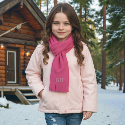 Childrens Dark Pink Scarf Girls Personalised Scarf