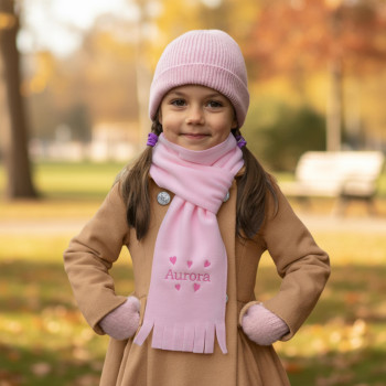 Girls Personalised Hearts Scarf Embroidered Kids Scarves