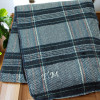 Monogrammed Mens Scarf Navy Tartan Sherpa Fleece Scarf