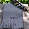 Mens Personalised Scarf Grey Fleece Winter Scarf