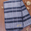 Childs Personalised Tartan Scarf Navy Stripe Sherpa Fleece Scarf