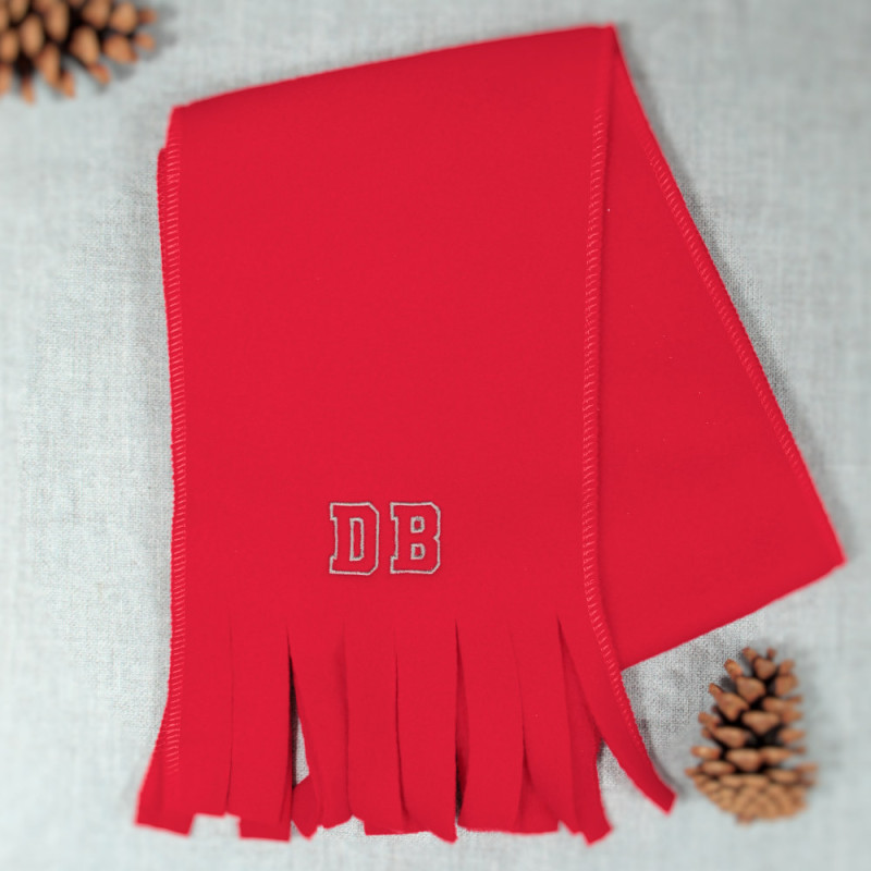 Childs Initials Scarf Embroidered Kids Scarves