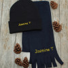 Kids Scarf and Hat Navy Blue Personalised Set