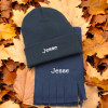 Kids Scarf and Hat Navy Blue Personalised Set
