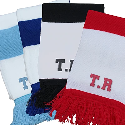 Personalised Team Colour Supporters Scarf – Embroidered Football & Sports Fan Scarf Personalised Team Colour Supporters Scarf – Embroidered Football & Sports Fan Scarf
