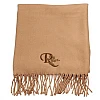 personalised brown winter scarf initial detail