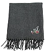 personalised grey winter scarf floral detail