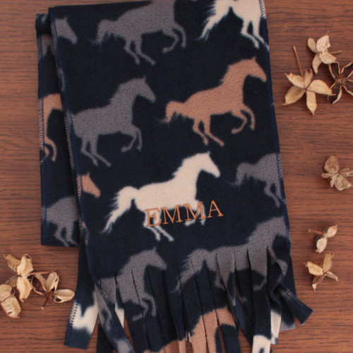 Horse Print Scarf Adults Fleece Scarf Horses Print
