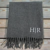 personalised winter scarf initials grey detail