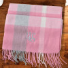 Personalised Lambswool Scarf Ladies Grey and Pink Embroidered Scarf