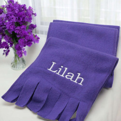 Childrens Purple Scarf Personalised Kids Fleece Scarf