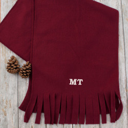 Personalised Scarf Wine Red Fleece Scarf Adult Size
