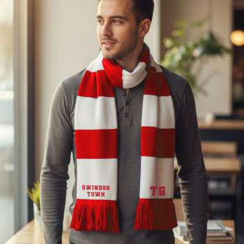 Red and White Sports Scarf Personalised Team Scarves