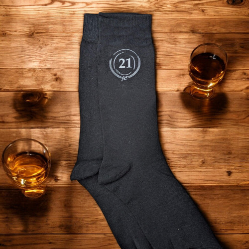 Birthday Socks Mens Gift Custom Printed Age and Initials