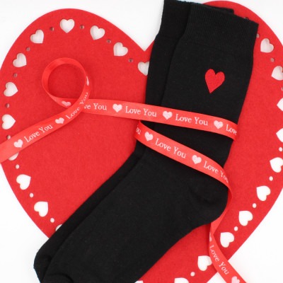 Embroidered Socks Love Heart Emoji Gift Socks