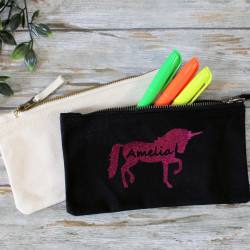 Unicorn Pencil Case Personalised Canvas School Case