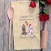 Personalised Puppy Love Tea Towel Wedding Anniversary Gift
