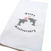 Anniversary Tea Towel Dolphin Hearts Embroidered