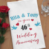 Anniversary Tea Towel Gift Years of Marriage Personalised Towel