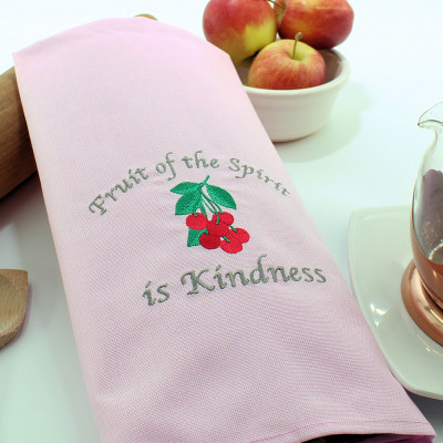 Pink Tea Towel Fruit of the Spirit is Kindness