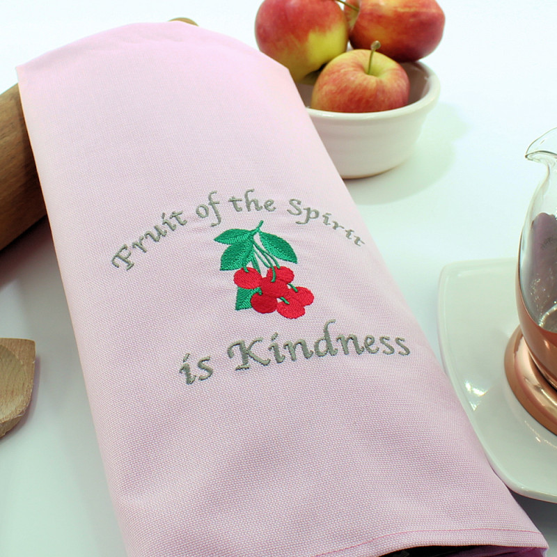 Pink Tea Towel Fruit of the Spirit is Kindness