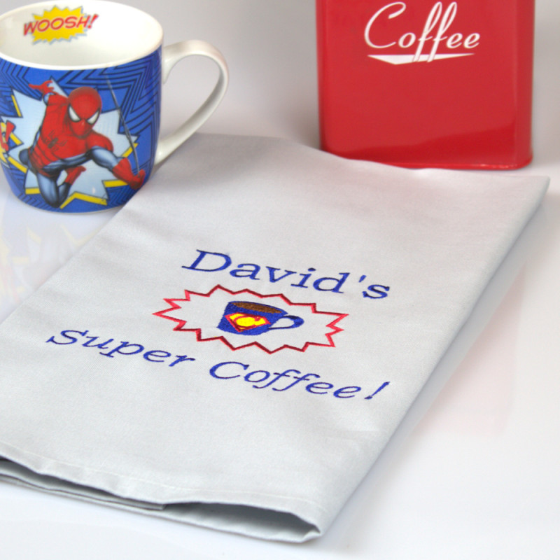Super Coffee Tea Towel Personalised Tea Towel Gift