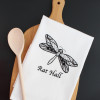 Dragonfly Tea Towel Personalised Embroidered Drying Towel