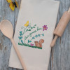 Embroidered Tea Towel Love Grows Here Gardeners Gift