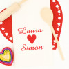 Personalised Tea Towel Love Heart Gift Towel