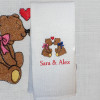 Anniversary Tea Towel Personalised Tea Towel Kissing Bears